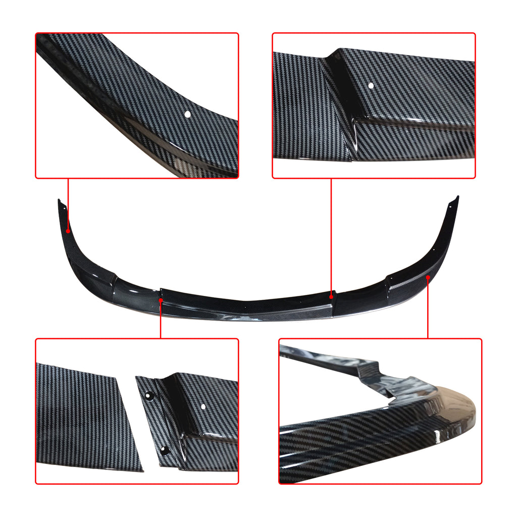 NINTE For 2005-2013 Corvette C6 Base Front Lip Splitter ZR1 Style Carbon Fiber Look