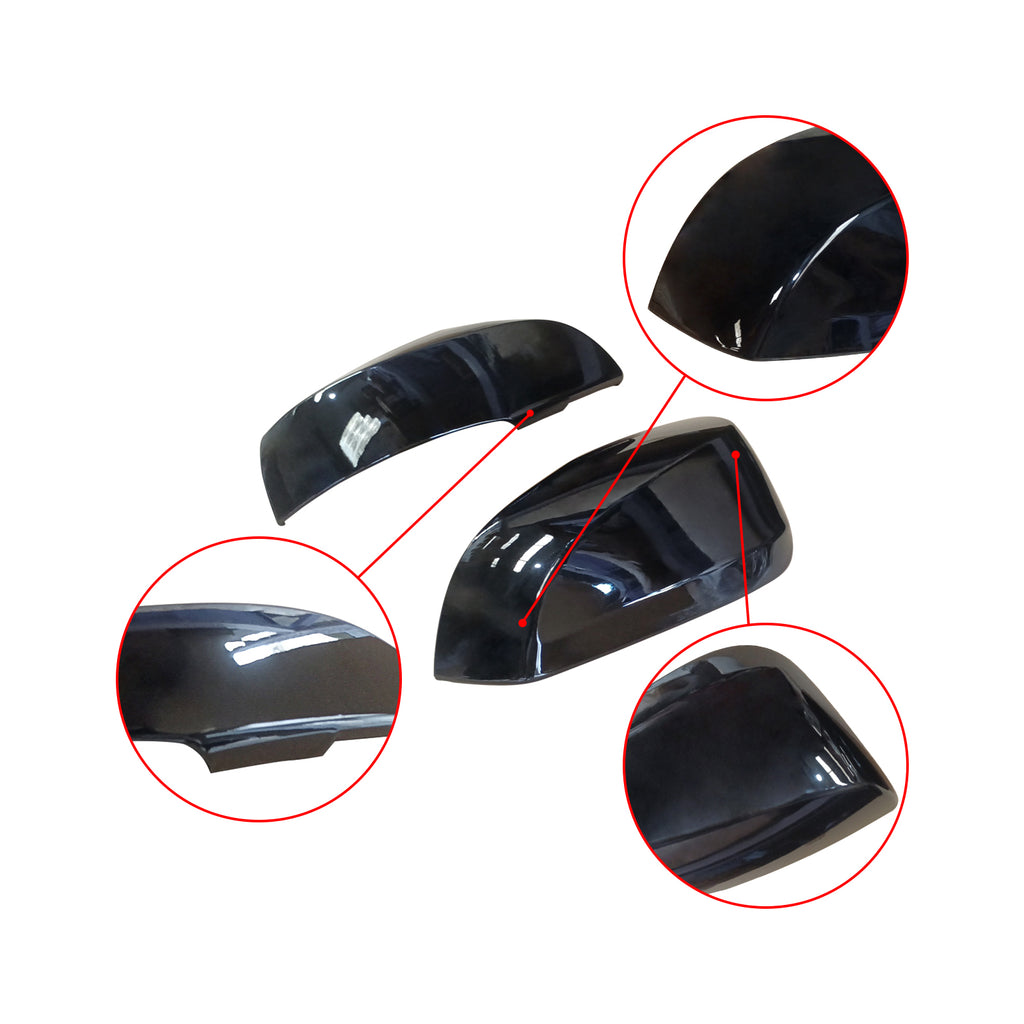 NINTE For 2016-2023 TOYOTA TACOMA Mirror Covers Overlays Without Turn Signal Cut Gloss Black