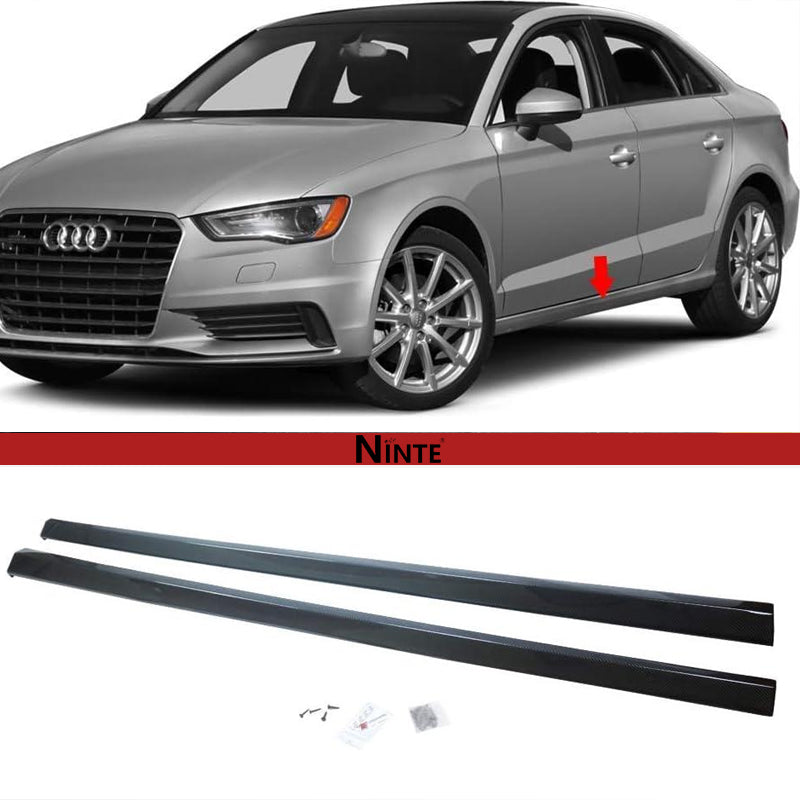 NINTE Side Skirts For 2013-2020 Audi A3 Sedan 4DR Side Extension Lips