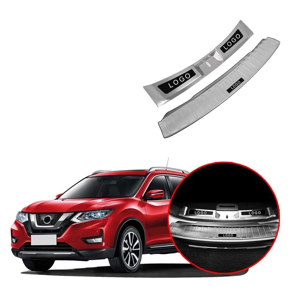 NINTE Nissan Rogue X-Trail 2017-2019 2 PCS Rear Bumper Guard Sill Protector Plate - NINTE