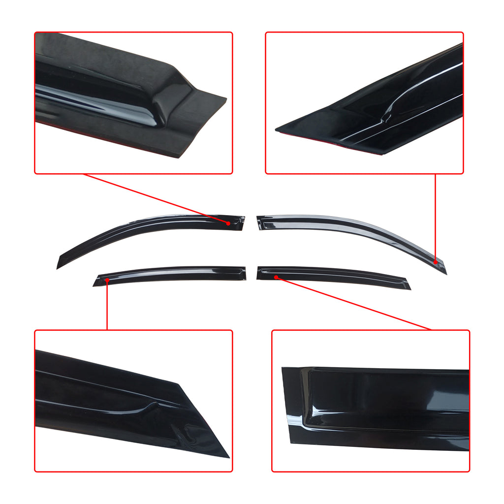 NINTE For 2018-2022 HONDA ACCORD Clip-on Black Trim Window Visor Rain Guard Deflector