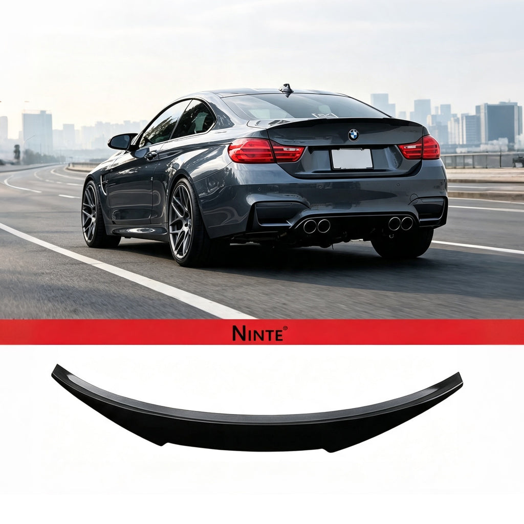 NINTE Rear Trunk Spoiler Wing Fit for BMW 4 Series F82 M4 Coupe 2015-2020 Painted Gloss Black One Piece Sport Style Without Logo - NINTE