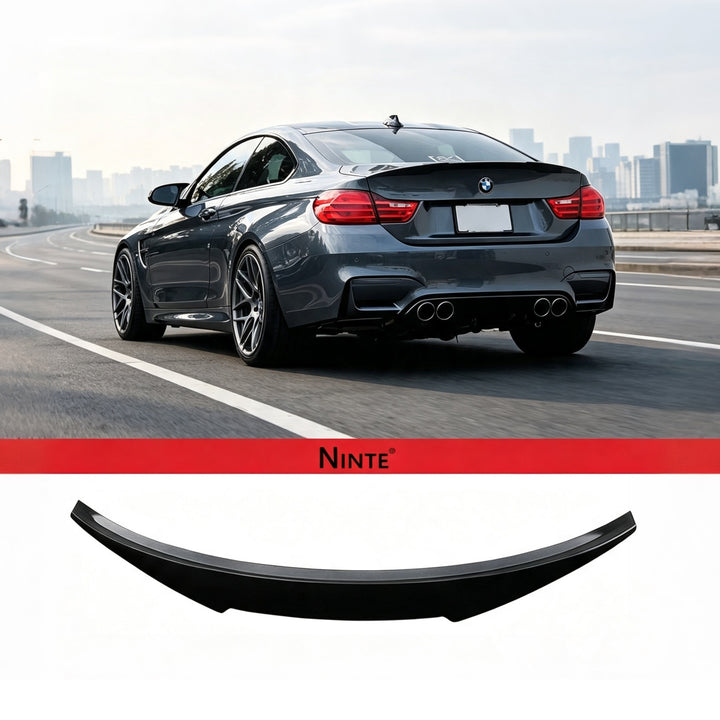 NINTE Rear Trunk Spoiler Wing Fit for BMW 4 Series F82 M4 Coupe 2015-2020 Painted Gloss Black One Piece Sport Style Without Logo - NINTE