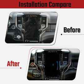 NINTE Navigation Screen Side Cover Trim for 2019 - 2026 Dodge Ram 1500 2500 3500 - NINTE