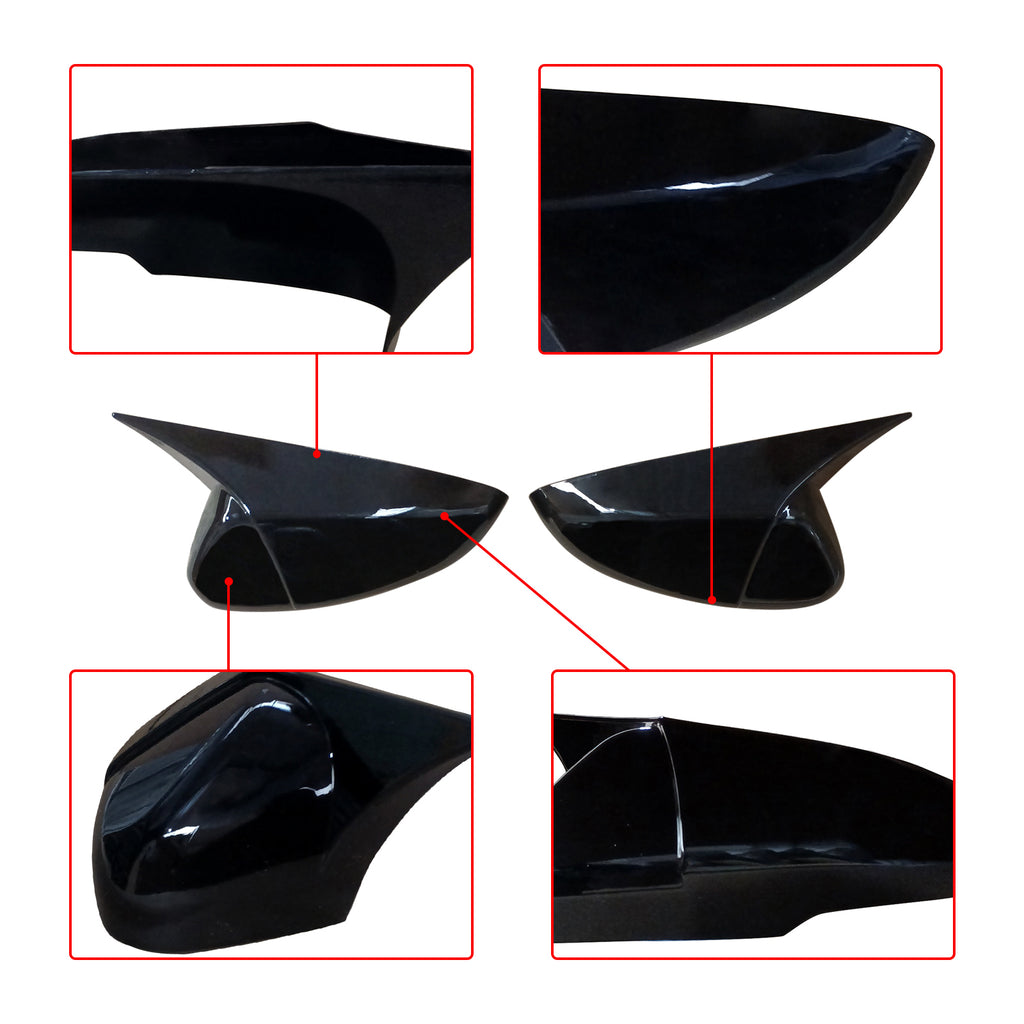 NINTE For 2018-2022 Honda Accord M STYLE GLOSS BLACK SIDE MIRROR COVER CAP OVERLAY W/O LIGHT