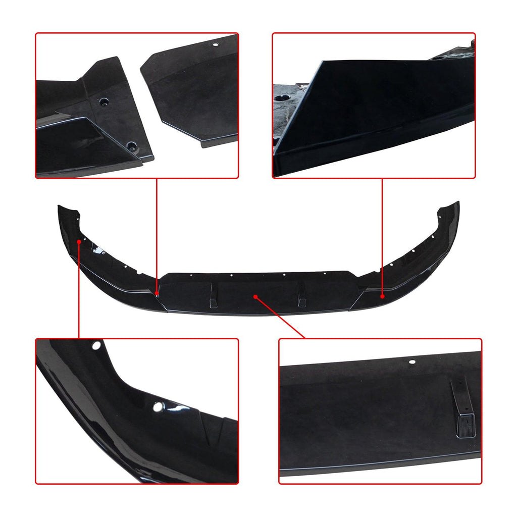 NINTE For 2021-2023 BMW G30 530i 540i M550i M Sport LCI FD Style Glossy Black Front Lip Splitter