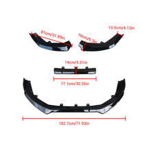 Cargar imagen en el visor de la galería, NINTE For 2024-2025 Nissan Sentra Front Bumper Lip Spoiler PP Gloss Black 3PCS