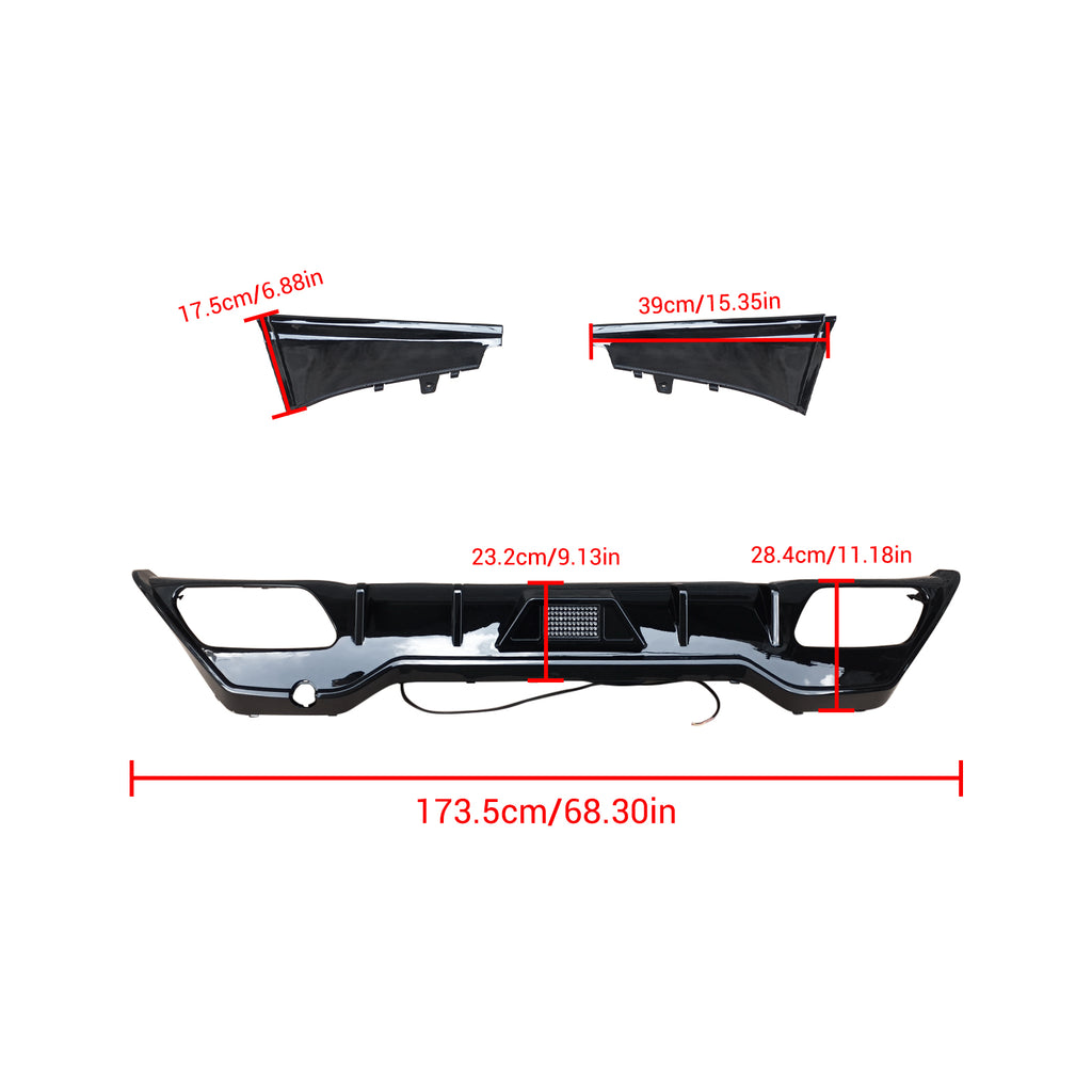 NINTE Rear Diffuser For 2019-2022 BMW 3 Series G20 M Sport 330i M340i Rear Bumper Lip