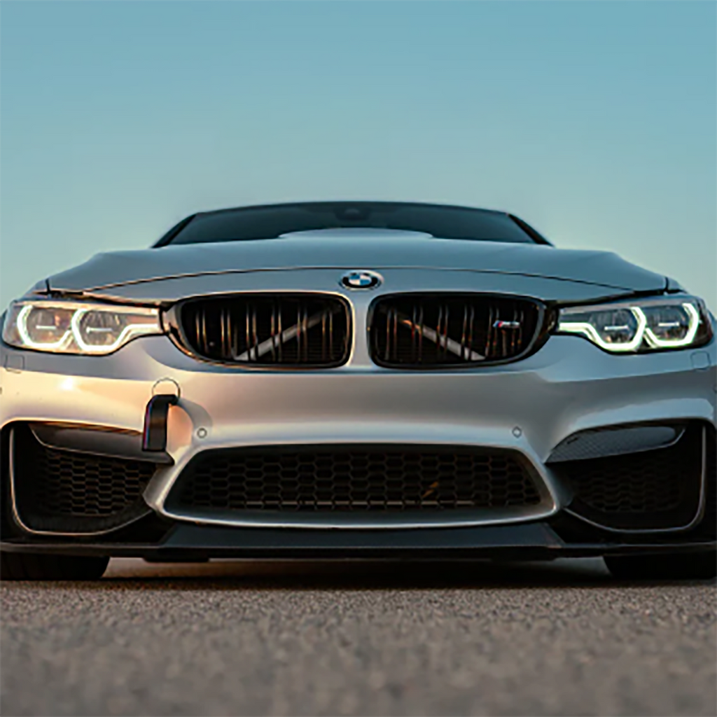 NINTE For 2015-2019 BMW F80 M3 F82 F83 M4 V2 Dry Carbon Fiber Front Bumper Upper Fang Trim