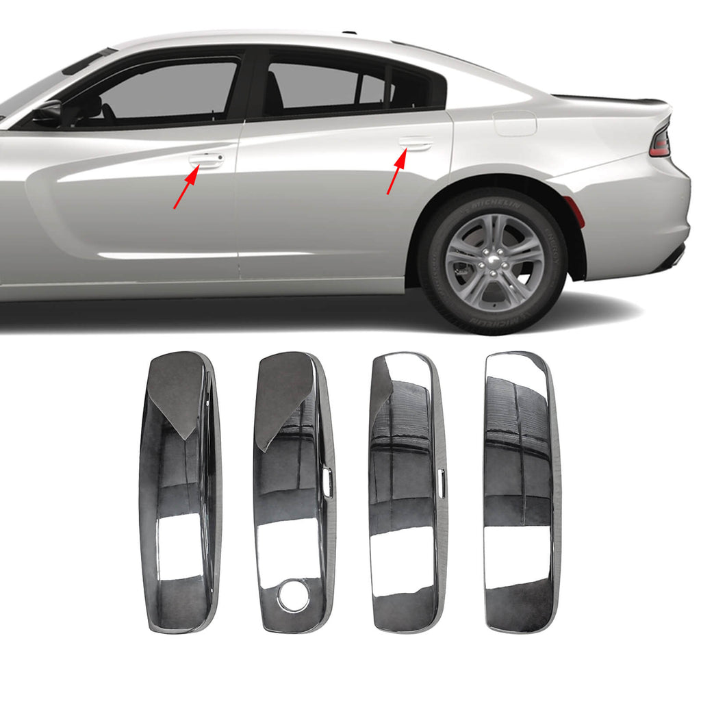 NINTE Door Handle Covers For 2011-2023 Dodge Charger Chrome