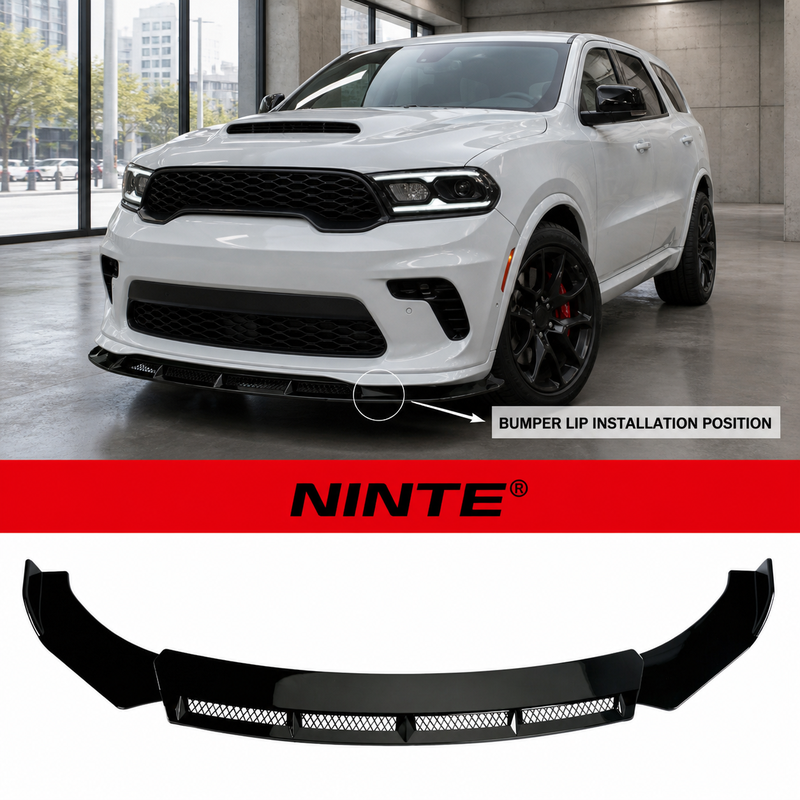 NINTE Front Bumper Lip Splitter Spoiler Fit for Dodge Durango SRT GT 1998-2024 Gloss Black