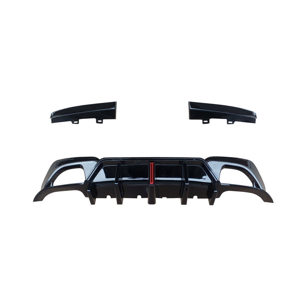 NINTE For 2019-2022 BMW G20 3 Series Rear Diffuser W/ LED Light NINTE Style Gloss Black