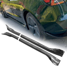 NINTE For 2017 - 2023 Tesla Model 3 Side Skirts ABS Side Extension Lip Rocker Panel - NINTE