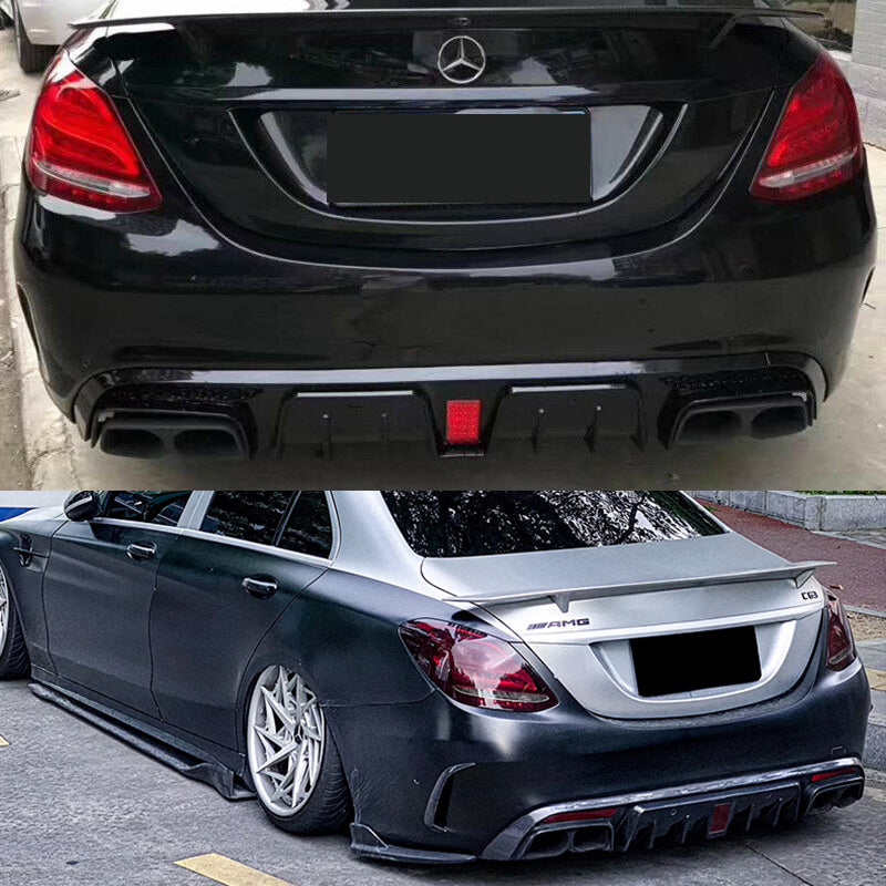 NINTE Rear Diffuser for 2015-2018 Benz W205 C-Class C63 C63S AMG