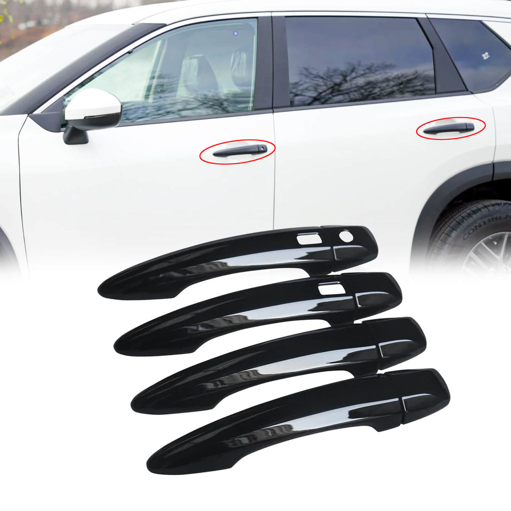 Ninte Door Handle Covers For 2021-2023 Nissan Rogue Abs Gloss Black Pair 2 Holes Handle Cover