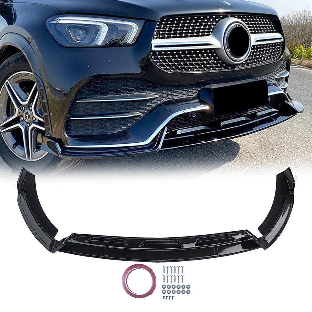 NINTE Front Lip For 2020-2023 Mercedes-Benz GLE53 AMG Gloss Black