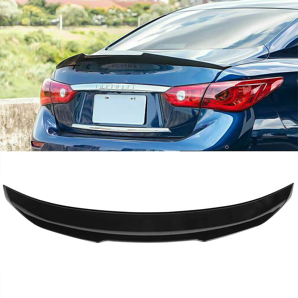 NINTE For 2014-2024 Infiniti Q50 PSM Style Rear Spoiler ABS Trunk Spoiler Wing Splitter