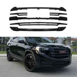 NINTE For 2018 - 2021 GMC Terrain SL SLE Front Grille Overlay Grill Cover Gloss Black Chrome - NINTE
