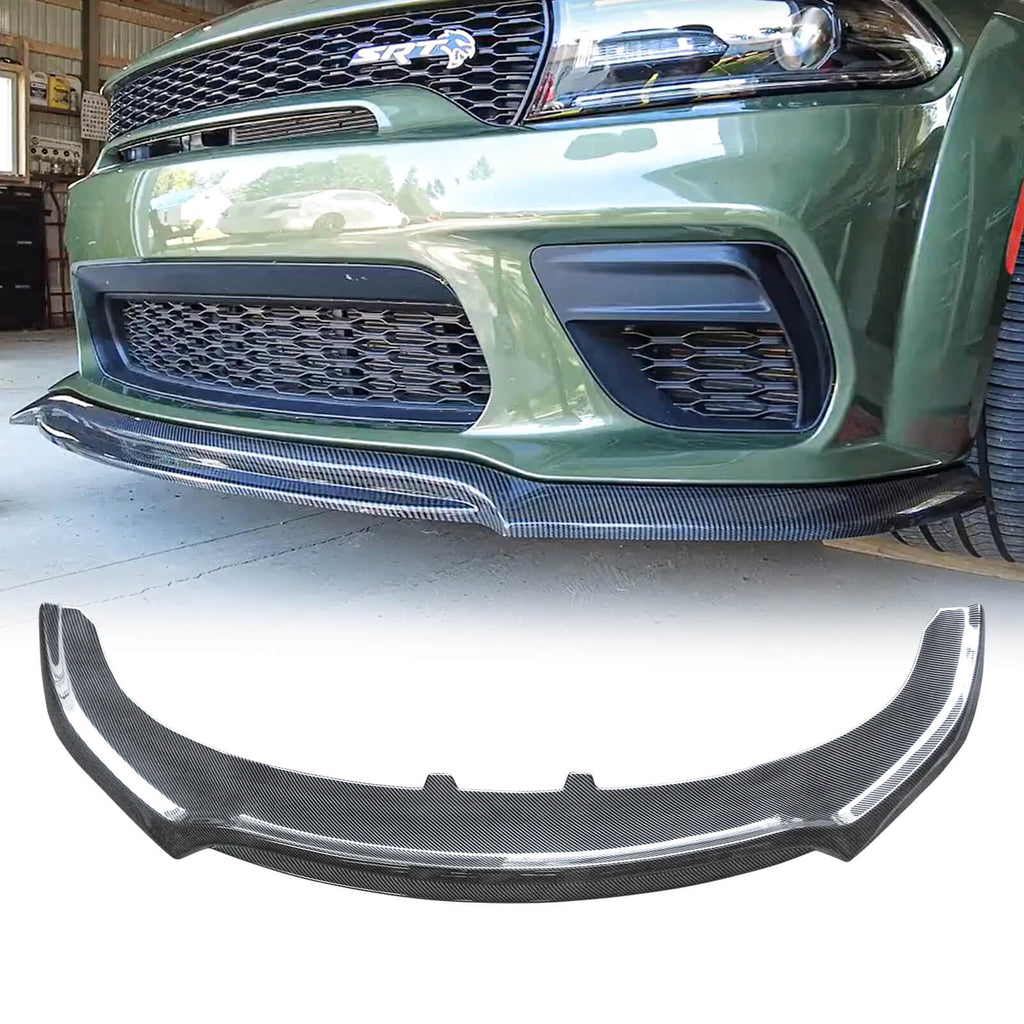 NINTE Front Lip Fits 2020-2023 Dodge Charger Widebody Carbon Fiber Look Version 1