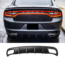 NINTE For 15 - 23 Dodge Charger SXT Rear Diffuser 15 - 18 R/T RT Fit Rectangle Tip Rear Diffuser - NINTE