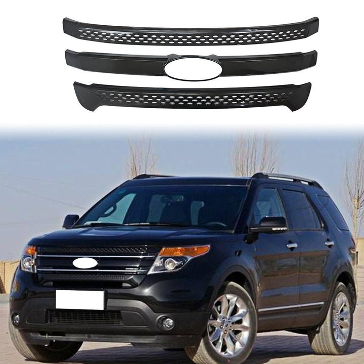 NINTE For 2011 - 2015 Ford Explorer Grill Cover Base Limited XLT Painted Grille Overlay Trim - NINTE