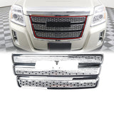 NINTE Grill Overlay For 2010-2015 GMC Terrain SLE SLT ABS Chrome Front Grille Cover