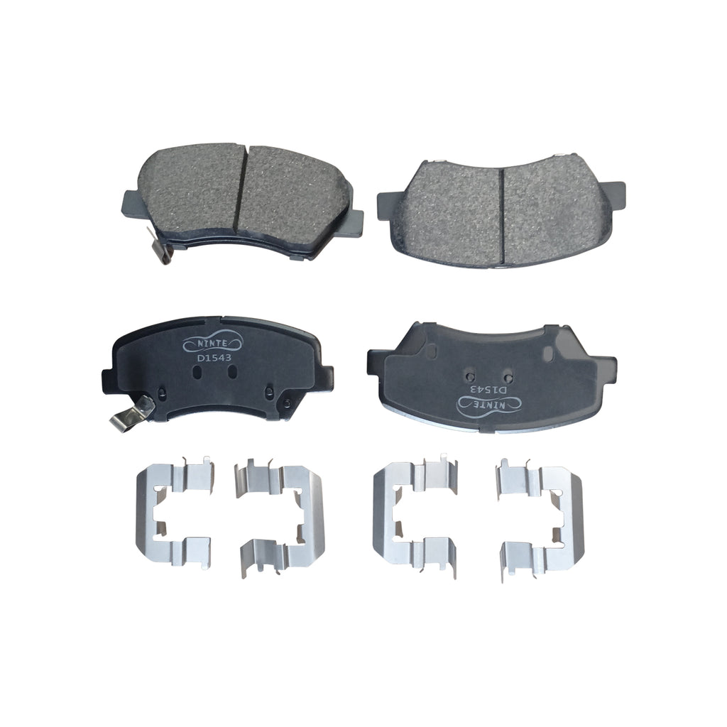 NINTE Front and Rear Ceramic Brake Pads w/Hardware for Hyundai Elantra GT Veloster Kia