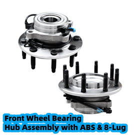 NINTE For Chevrolet & GMC Silverado 2500HD/3500HD 4WD SRW 2 x Front Wheel Bearing and Hub Assembly with ABS & 8 - Lug - NINTE
