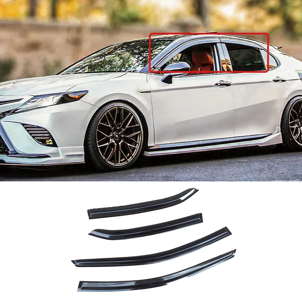 NINTE For 2018-2024 TOYOTA CAMRY Clip-on Black Trim Window Visor Rain Guard Deflector