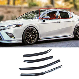 NINTE For 2018 - 2024 TOYOTA CAMRY Clip - on Black Trim Window Visor Rain Guard Deflector - NINTE