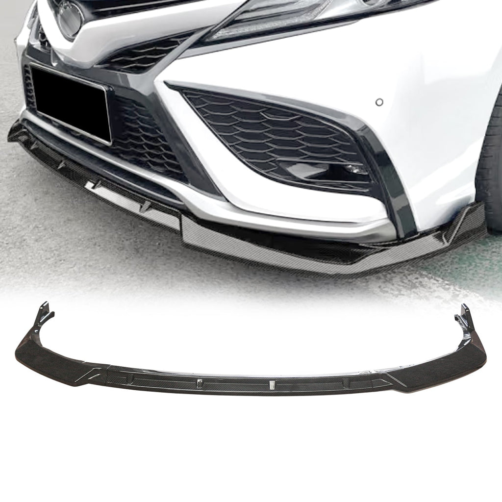 NINTE Front Bumper Lip For 2018-2023 Toyota Camry Sport SE XSE Carbon Fiber Look