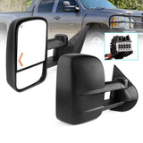 NINTE Tow Mirror Power For 2007-2013 Chevy Silverado 1500 2500 3500 Heated LED Signals Mirror Assembly