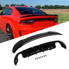 Load image into Gallery viewer, NINTE for 2015-2018 Dodge Charger RT SE BASE SXT Rear Diffuser Spoiler Trunk Wing ABS Gloss Black
