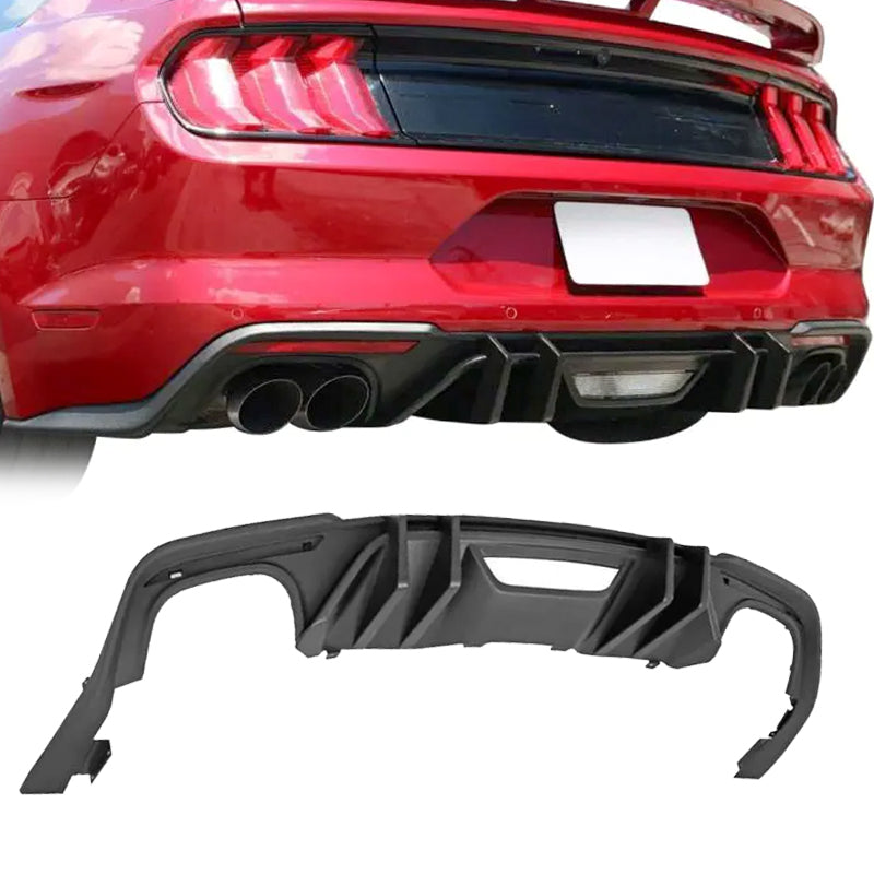 NINTE Rear Diffuser For 2018-2022 Ford Mustang ABS Matte Black