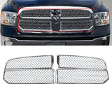 NINTE Chrome Grille Overlay for 2013-2018 Dodge Ram 1500 ABS Mesh Grill Trim 4PCs