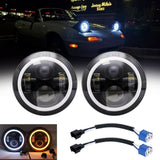 NINTE Headlight For 90-97 Mazda Miata MX5 MX-5 H6024 2X Halo Angel Eye Full LED Lights