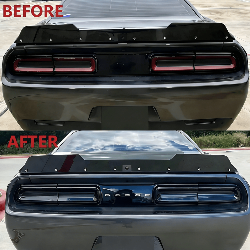 NINTE Rear Guard Trim Kit For 2015 - 2024 Dodge Challenger Accessories Tail Light Covers Exterior Frame Smoked Black 4Pcs - NINTE