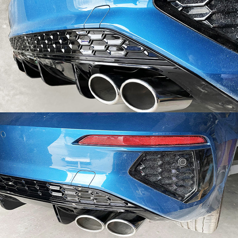 NINTE Rear Diffuser For 2021 Audi A3 Sport Lower Bumper Lip Spoiler