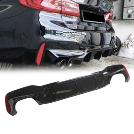 NINTE Rear Diffuser Fit for 2017 - 2023 BMW G30 Sedan 4 - Door G31 G38 5 Series M Sport Rear Bumper Diffuser Low Bumper Lip M5 Style Gloss Black ABS Painted Valance Apron - NINTE