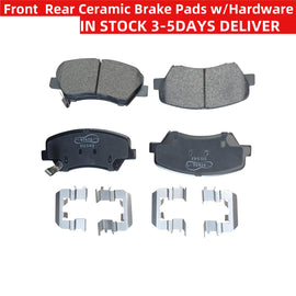 NINTE Front and Rear Ceramic Brake Pads w/Hardware for Hyundai Elantra GT Veloster Kia - NINTE