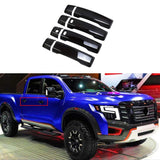 NINTE For 2016-2024 Nissan Titan Door Handle Covers ABS Gloss Black Door Trim Cover With 2 Smart Keyholes