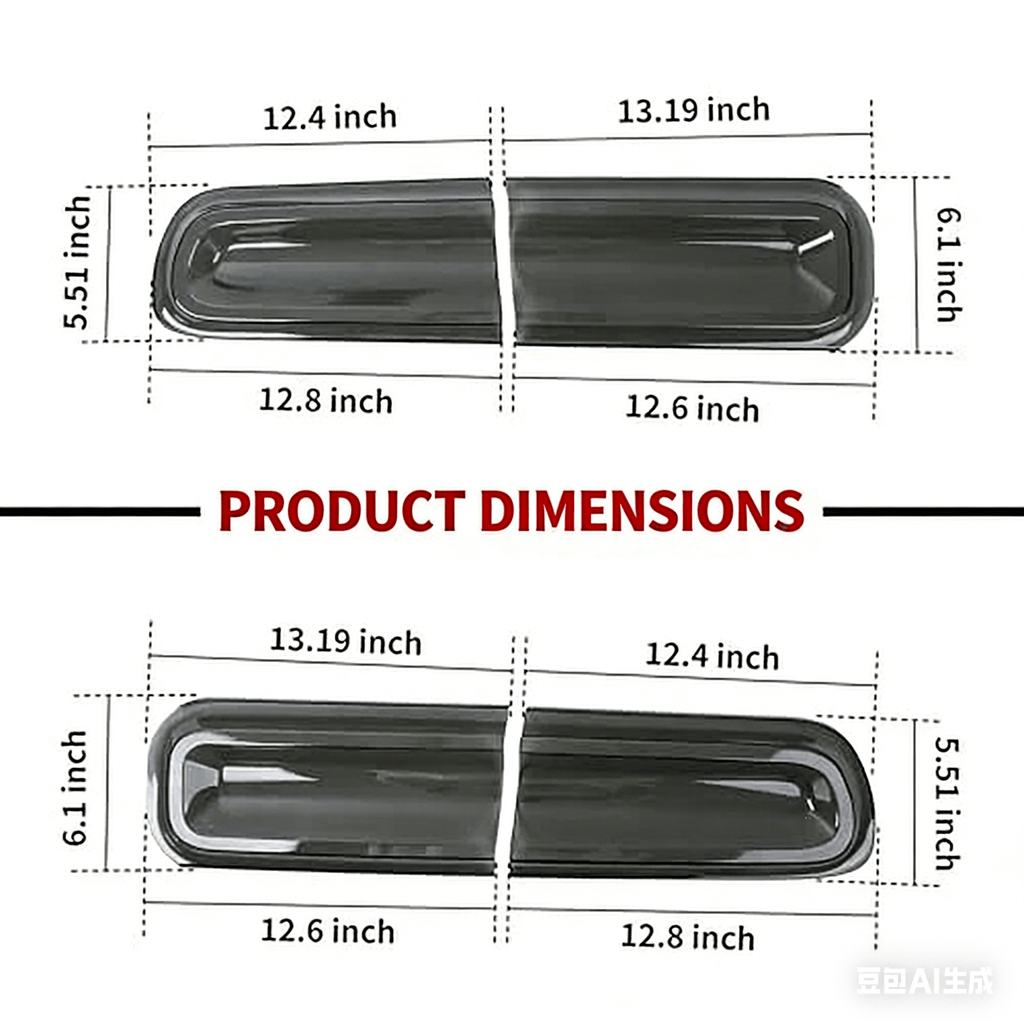 NINTE Rear Guard Trim Kit For 2015 - 2024 Dodge Challenger Accessories Tail Light Covers Exterior Frame Smoked Black 4Pcs - NINTE