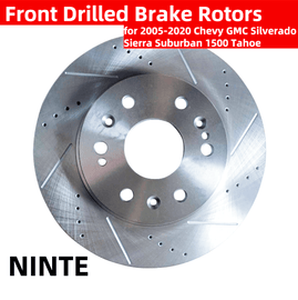 NINTE Front Drilled Brake Rotors for 2005 - 2020 Chevy GMC Silverado Sierra Suburban 1500 Tahoe - NINTE