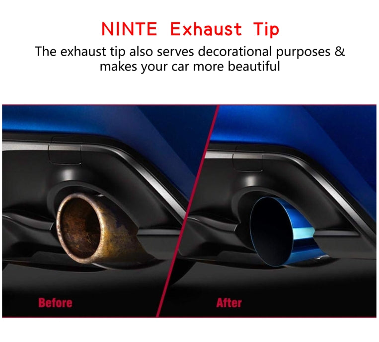 NINTE Pack of 2 Blue Burnt Exhaust Tip 2.5" Inlet 3.5" Outlet 7.75 long 304 Stainless Steel 2.5" to 3.5" Exhaust Tail Pipe Tips Weld On Single Slant Cut