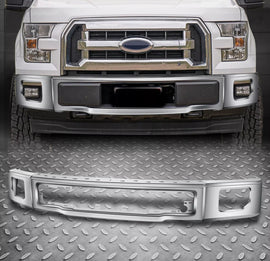 NINTE For 2015 2016 2017 Ford F150 Chrome Stamped Steel Front Bumper Face Bar w/ Fog Light Hole One-Piece Stronger and More Reliable - NINTE