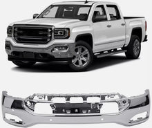 Cargar imagen en el visor de la galería, NINTE One-Piece Chrome Front Bumper Face Bar for 2016-2018 GMC Sierra 1500 w/ Park Sensor Holes