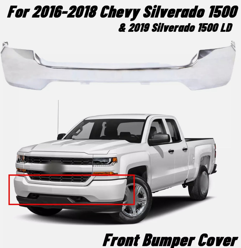 NINTE One-Piece Front Bumper Cover For 2016-2018 Chevrolet Silverado 1500 / 2019 Silverado 1500 LD Stronger and More Reliable