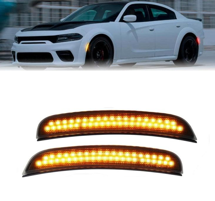NINTE For 2015 - 2024 Dodge Charger R/T Scat Pack SXT GT SRT Front Rear Smoked Lens Lamps LED Side Marker Lights - NINTE