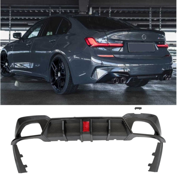 NINTE For 2019-2022 BMW 3 Series G20 M Sport 330i 340i 320i 330e M340i Rear Diffuser Rear Bumper Lip