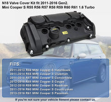 Load image into Gallery viewer, NINTE Valve Cover Kit for N18 Mini Cooper S R55 R56 R57 R58 R59 R60 R61 JCW 1.6L Turbo